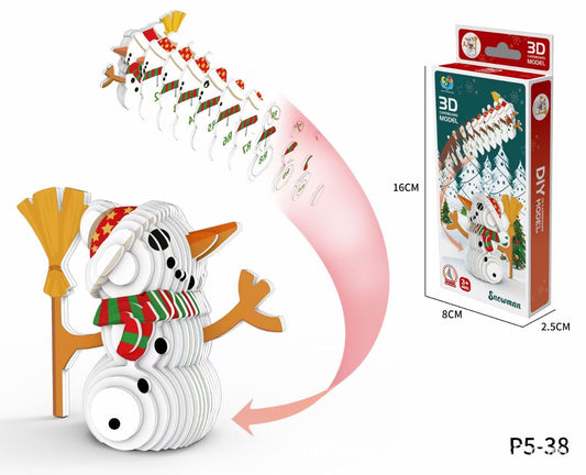 3D Paper Puzzle - Snowman