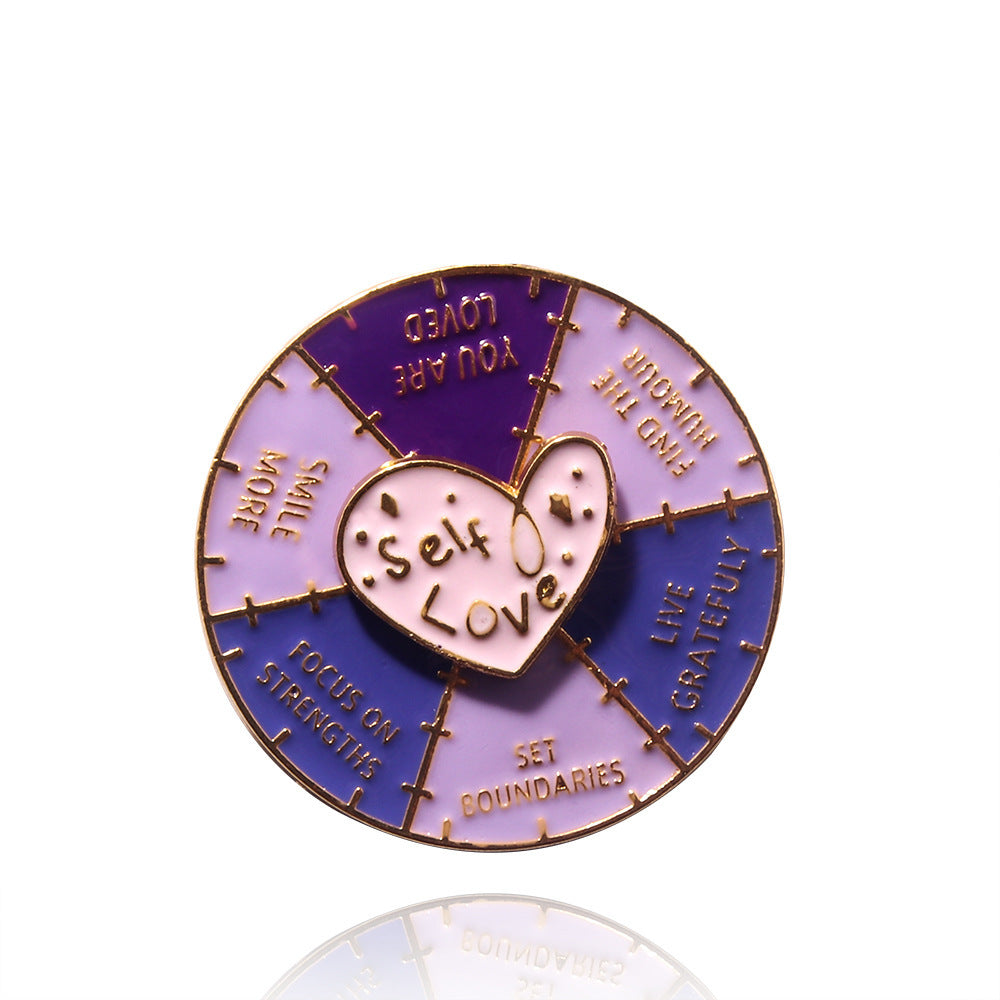 Spin Enamel Pin - Purple Self Love