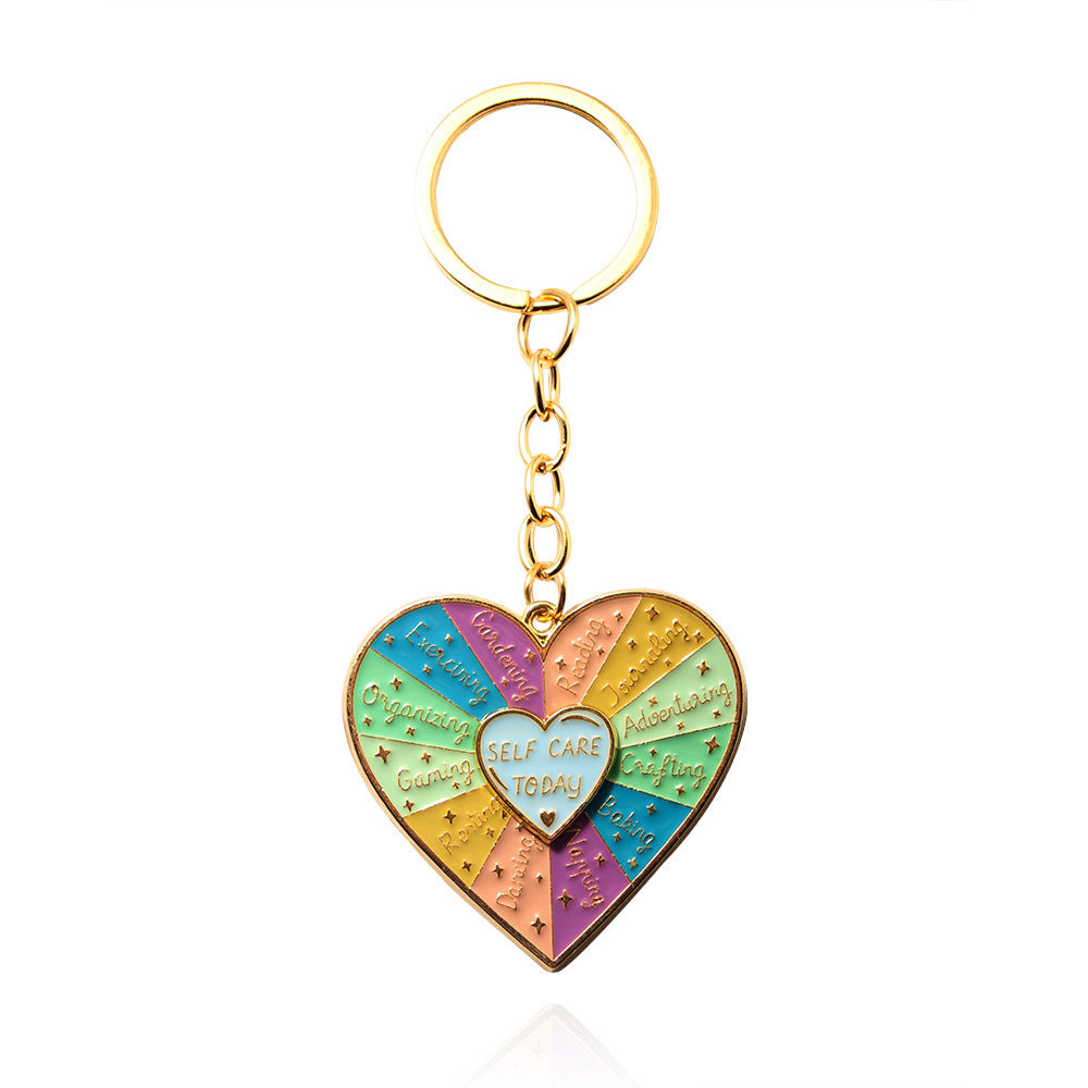 Spin Enamel Keychain - Self Care