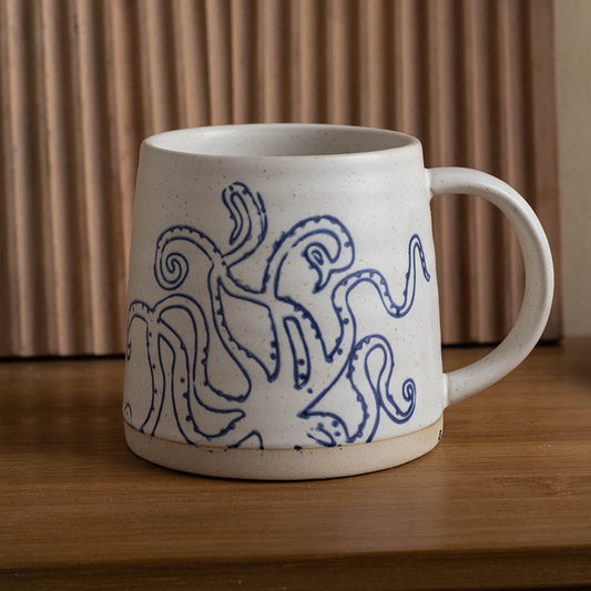 Nordic Ceramic Octopus Mug - Creative Retro Coffee Cup