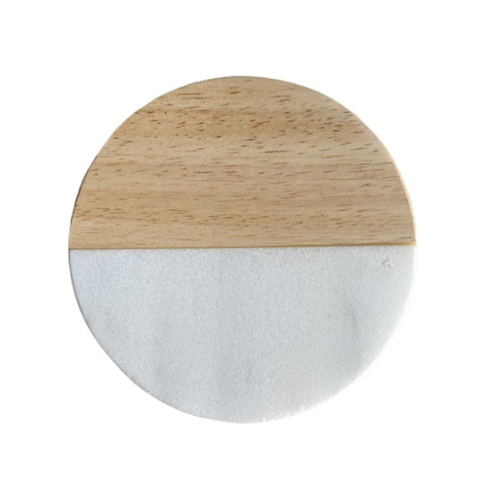 Marble & Wood Coasters - 10cm Drink Coasters
