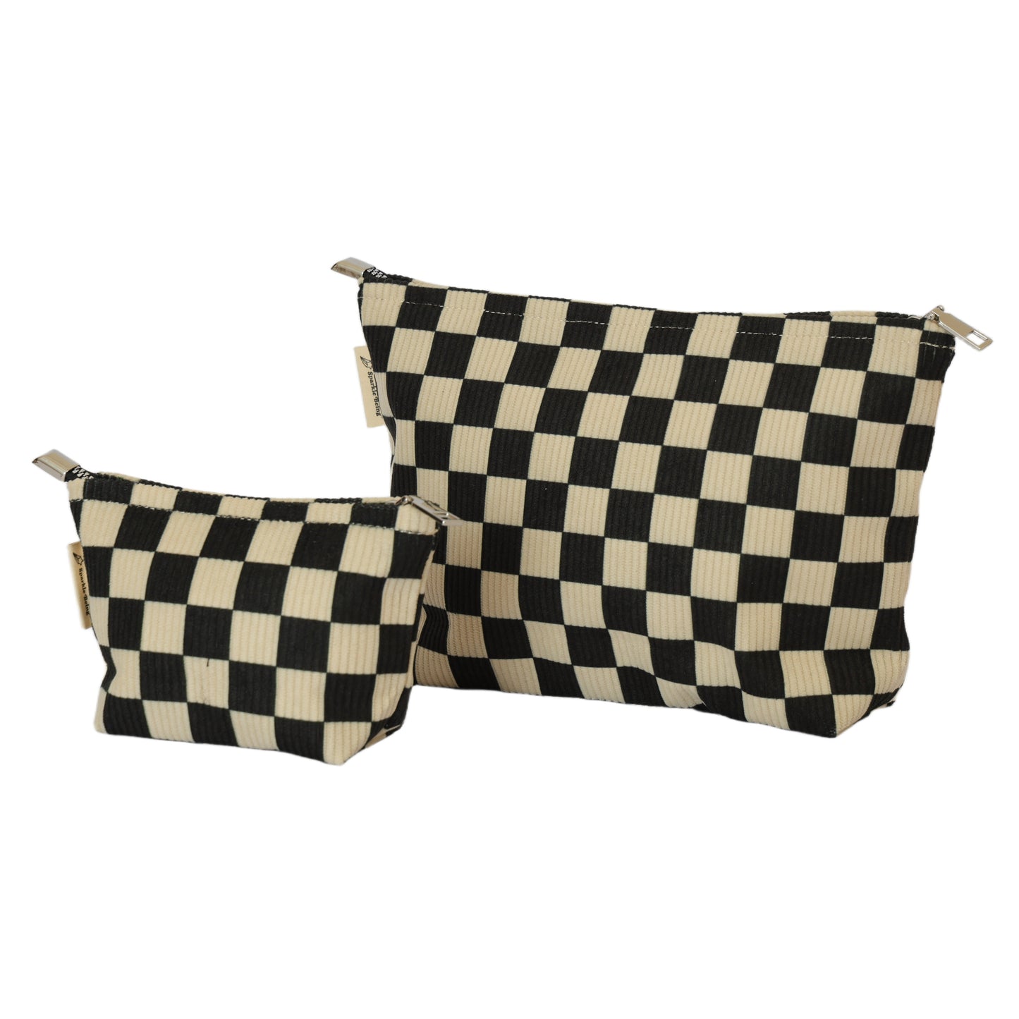 Obsidian Check Toiletry / Makeup Bag - Travel-Friendly Cosmetic Bag