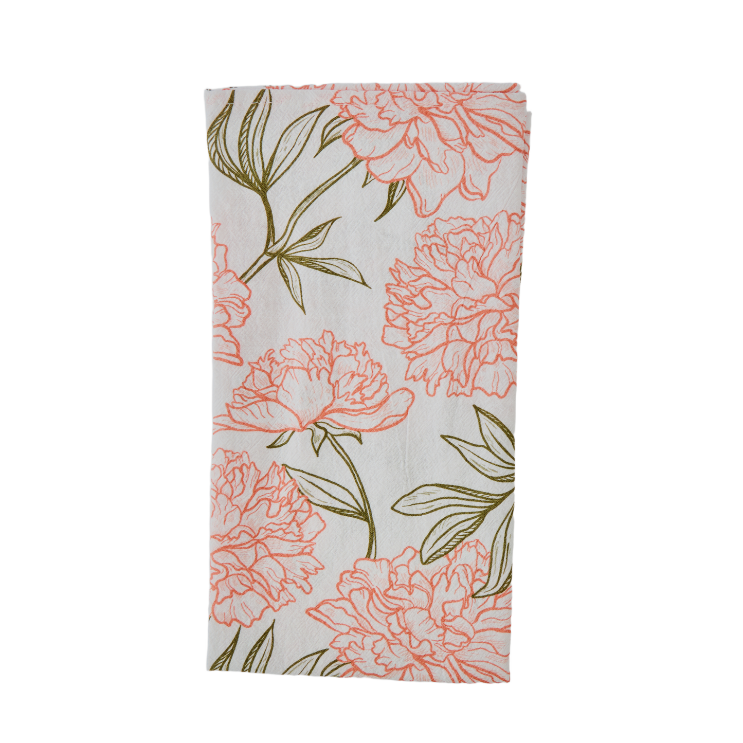 Peony Blossom Cotton Napkins – Set of 4 | Reusable Floral Dinner Napkins