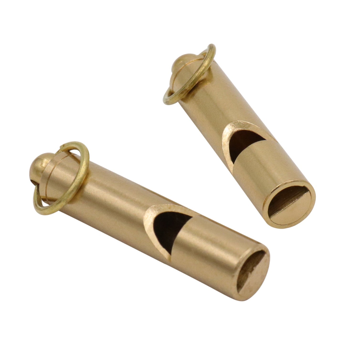 Solid Brass Emergency Whistle Keychain – Heavy Duty Survival Safety Whistle with Ring