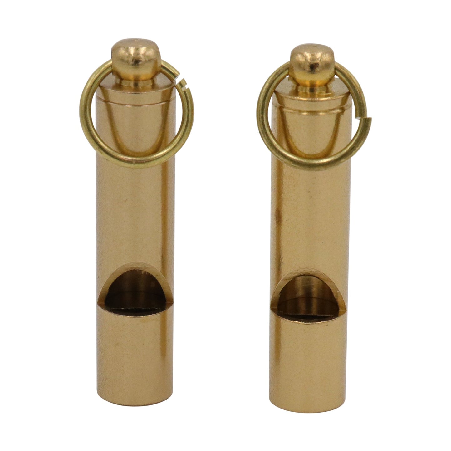 Solid Brass Emergency Whistle Keychain – Heavy Duty Survival Safety Whistle with Ring