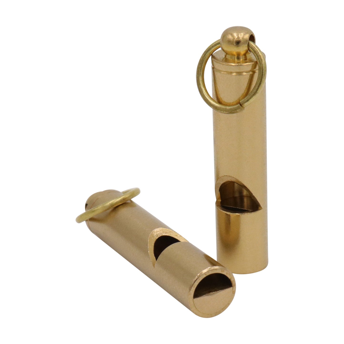 Solid Brass Emergency Whistle Keychain – Heavy Duty Survival Safety Whistle with Ring