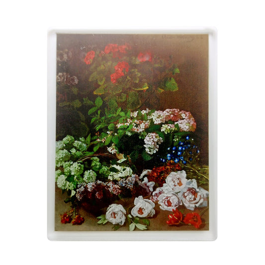 Spring Flowers Acrylic Magnet - Claude Monet Art Fridge Magnet & Museum Souvenir