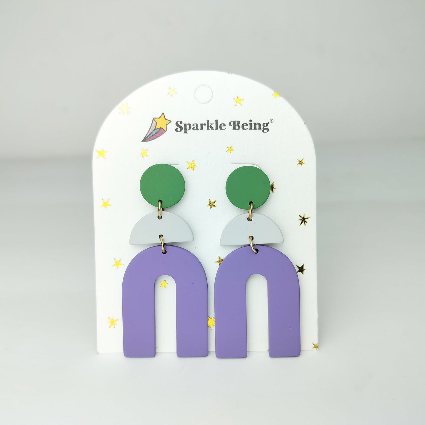 Stacked Statement Acrylic Earrings - Cool Currents