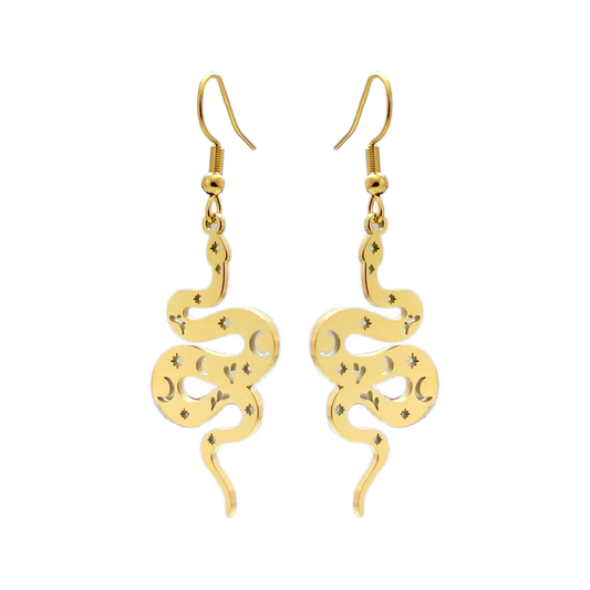 Stainless Steel Drop Earrings - Starlight Snake