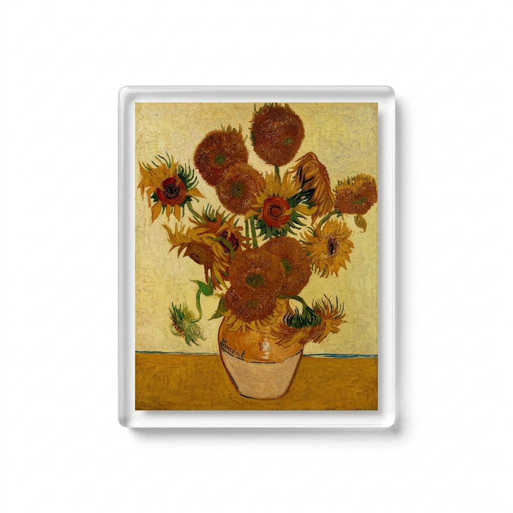 Sunflowers Acrylic Magnet – Van Gogh Art Fridge Magnet