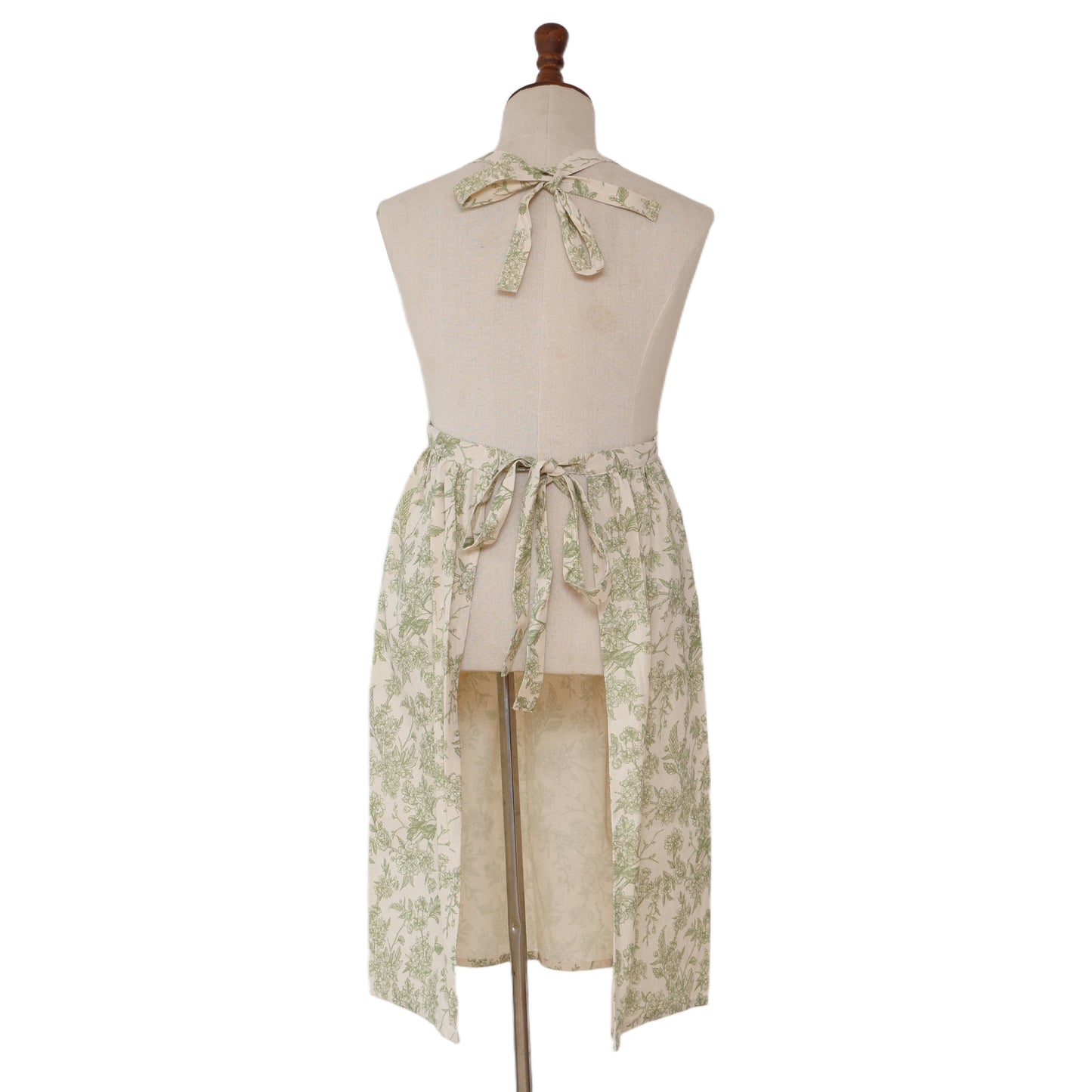 Vintage Botanical Garden Toile Apron - Sage Green