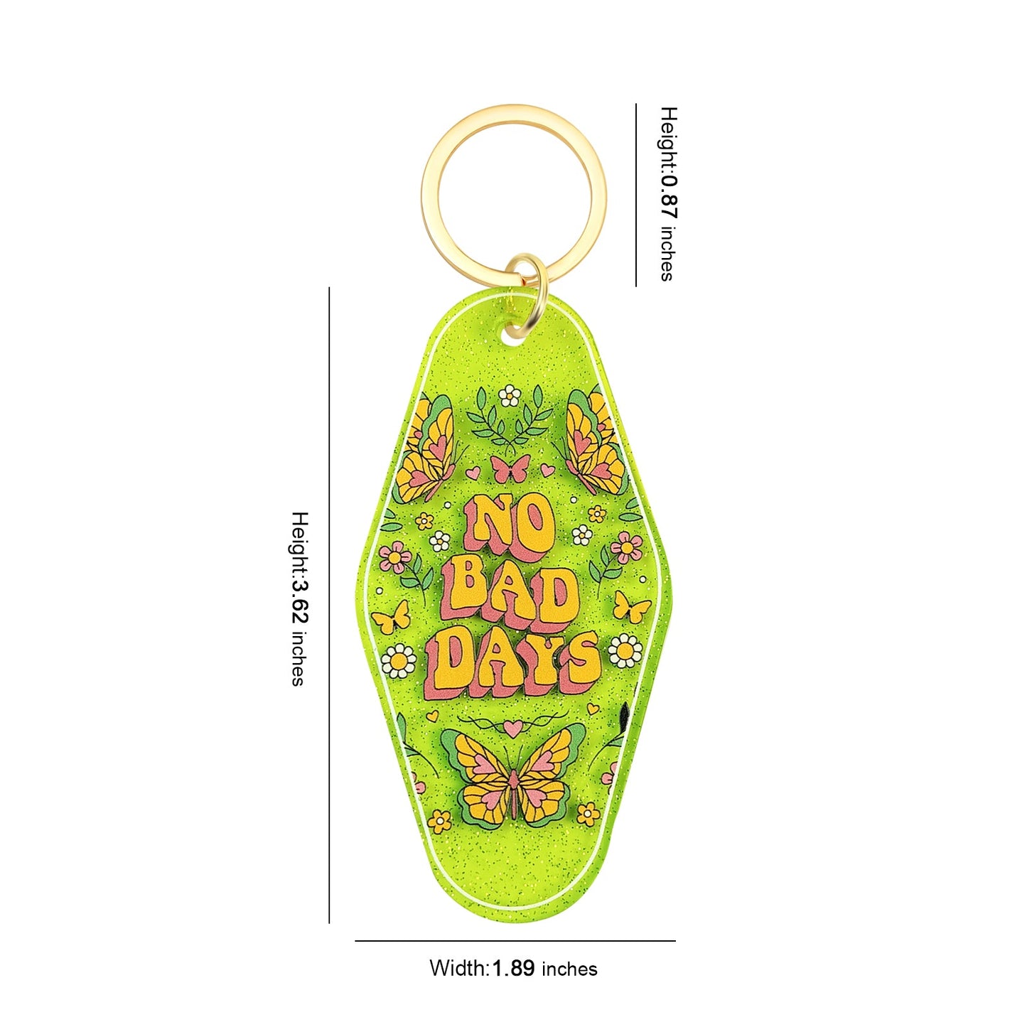 No Bad Days Motel Keychain - Vintage Nostalgia Motivational Hotel Keychain