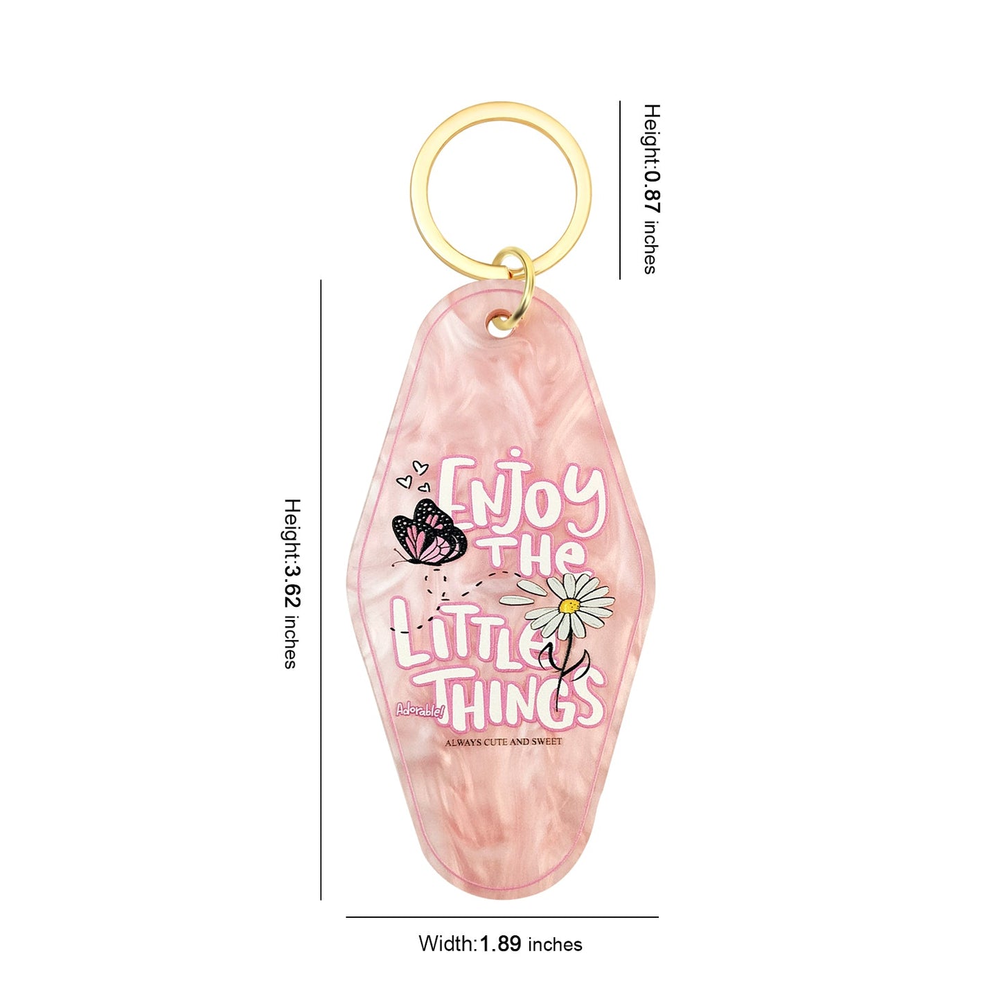 Enjoy The Little Things Motel Keychain - Vintage Nostalgia Motivational Hotel Keychain