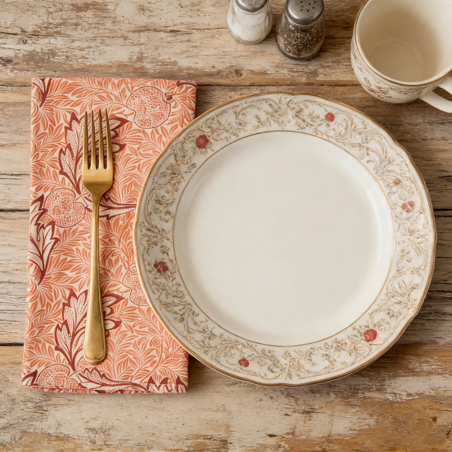 William Morris Apple Napkins – Set of 4 | 100% Cotton Reusable Floral Dinner Napkins