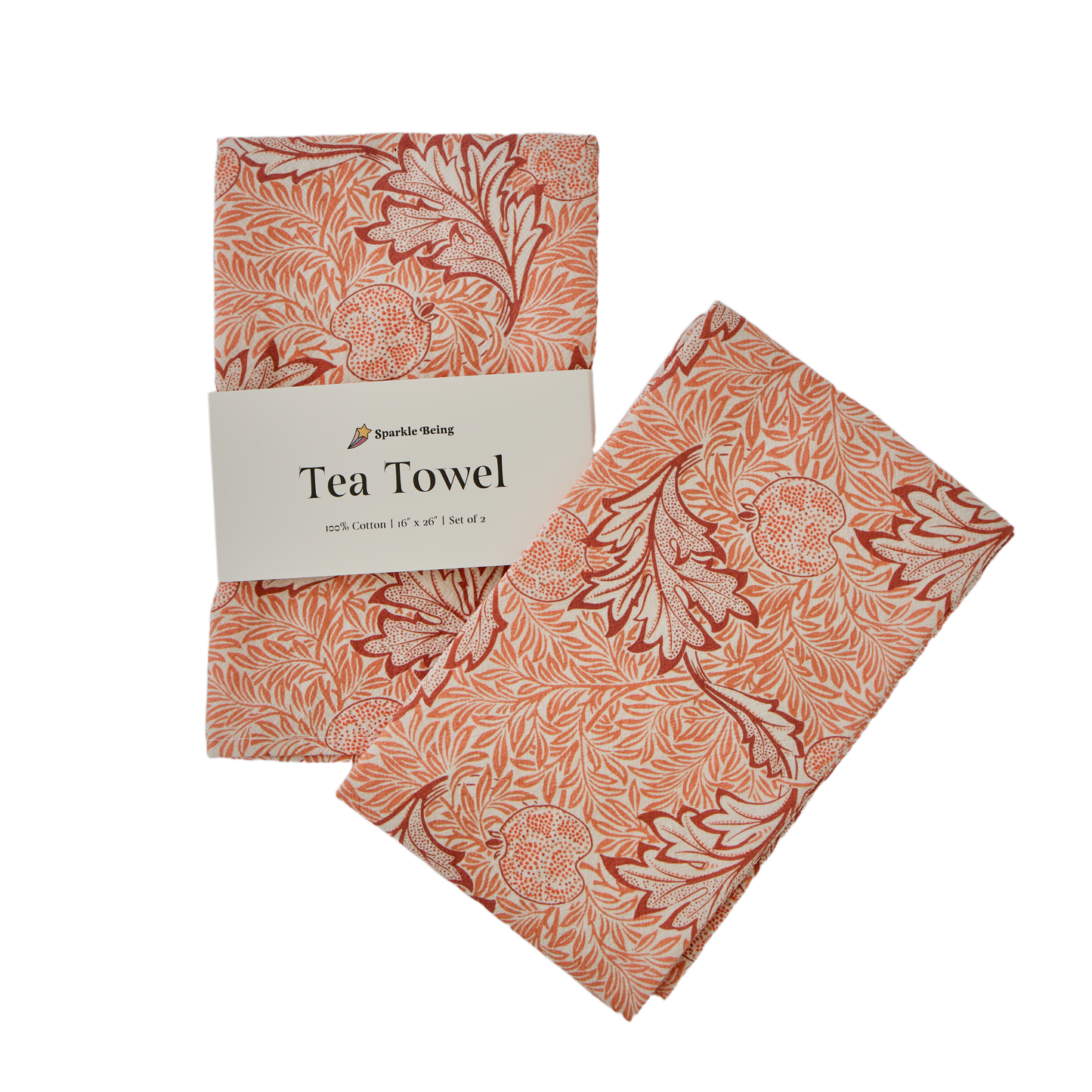 William Morris Apple Tea Towels – Set of 2 | 100% Cotton Botanical Dish Towels