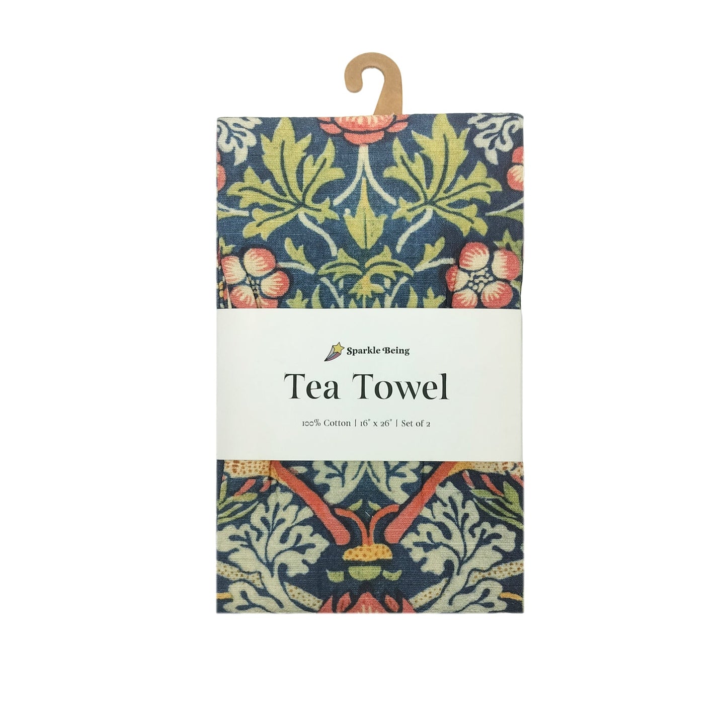 William Morris Strawberry Thief Tea Towels – Set of 2 | 100% Cotton Botanical Dish Towels