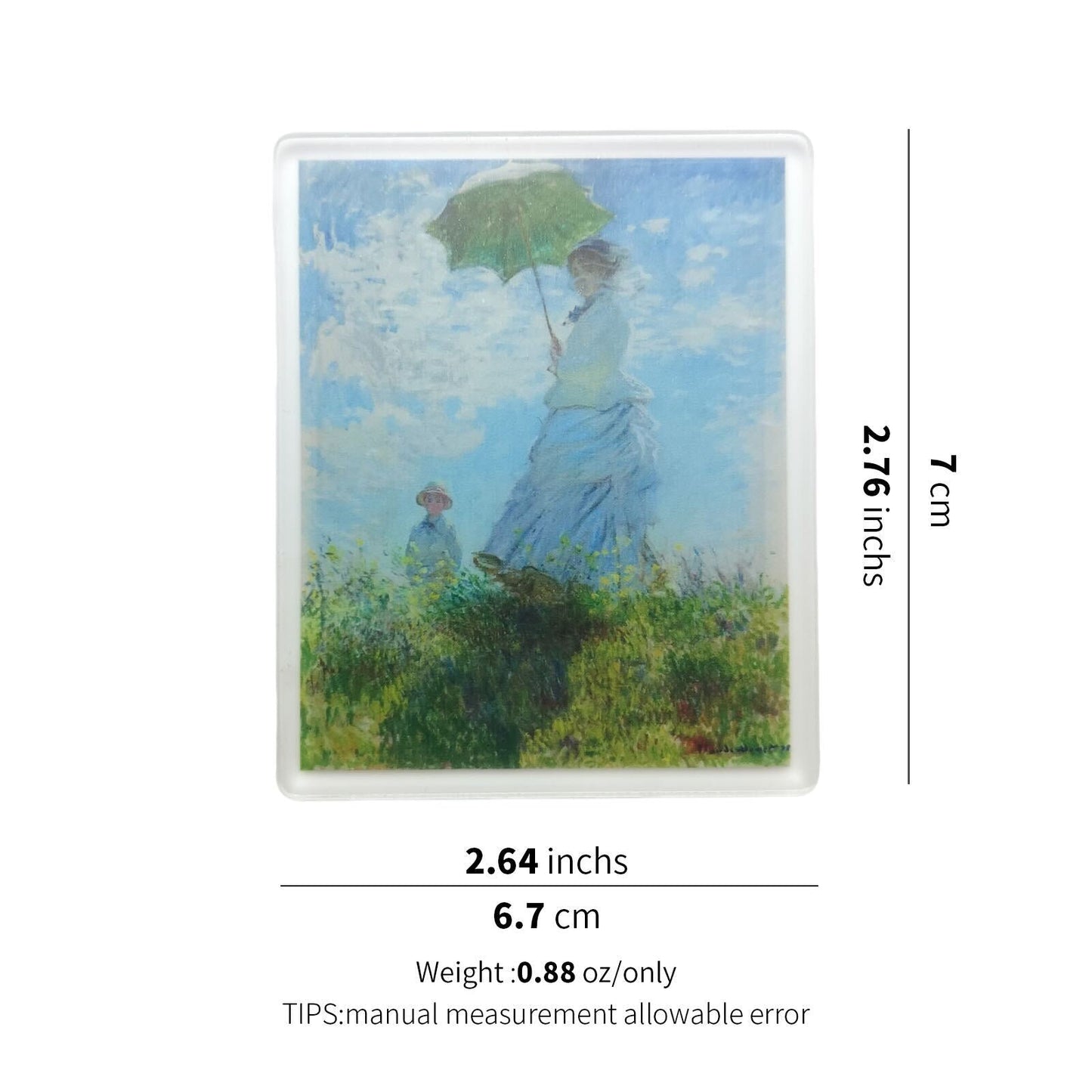 Woman with a Parasol Acrylic Magnet – Claude Monet Art Fridge Magnet