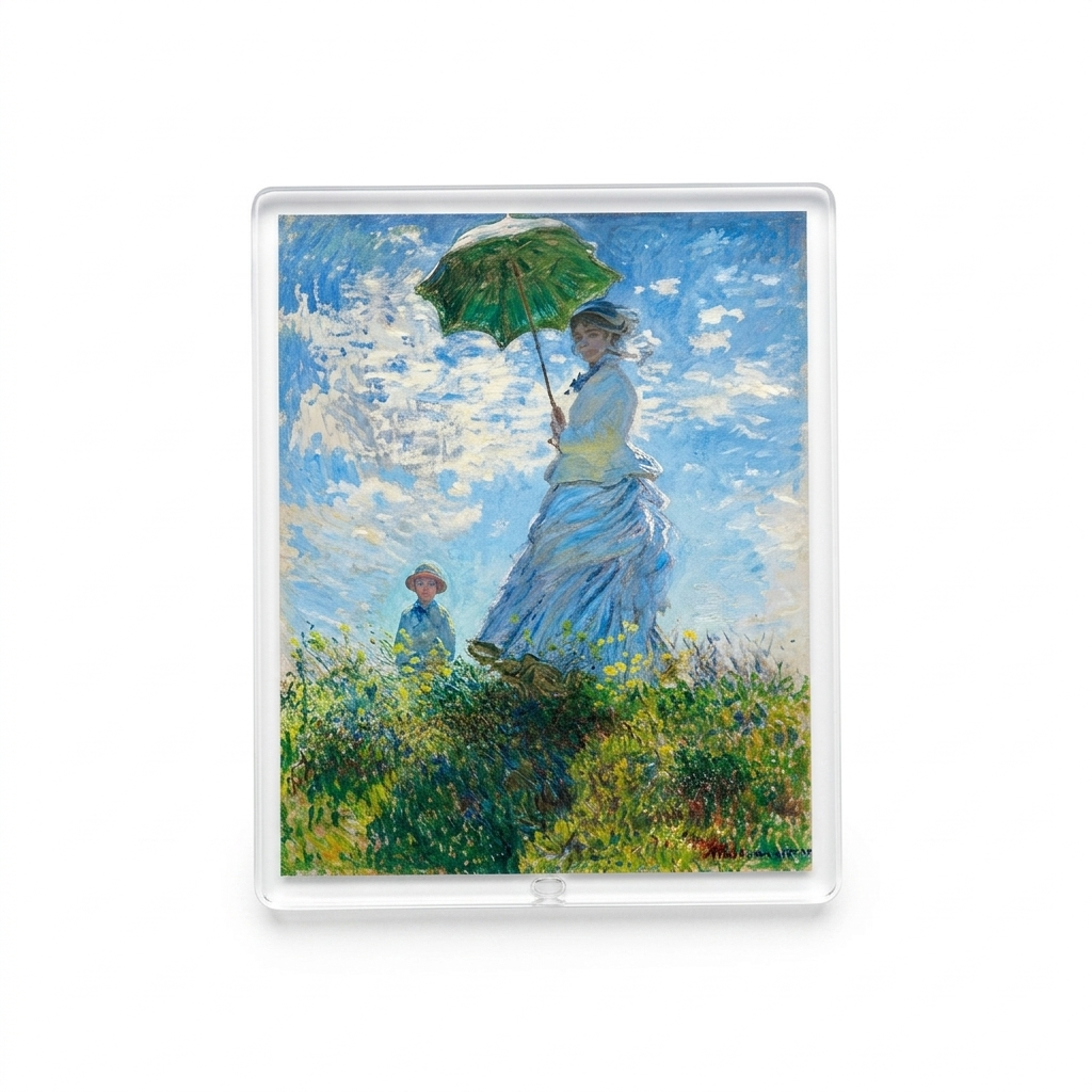 Woman with a Parasol Acrylic Magnet – Claude Monet Art Fridge Magnet