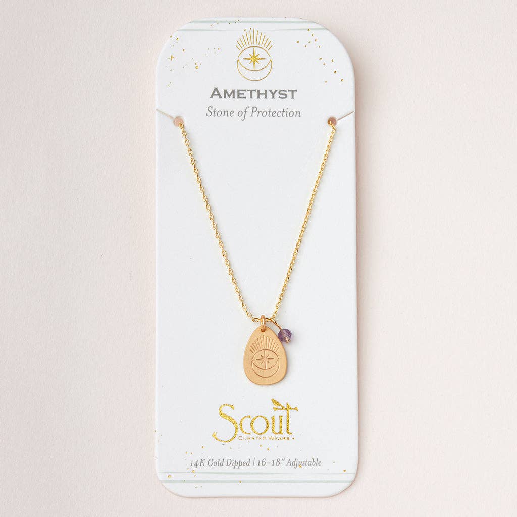 Scout Curated Wears - Stone Intention Charm Necklace - Amethyst/Gold