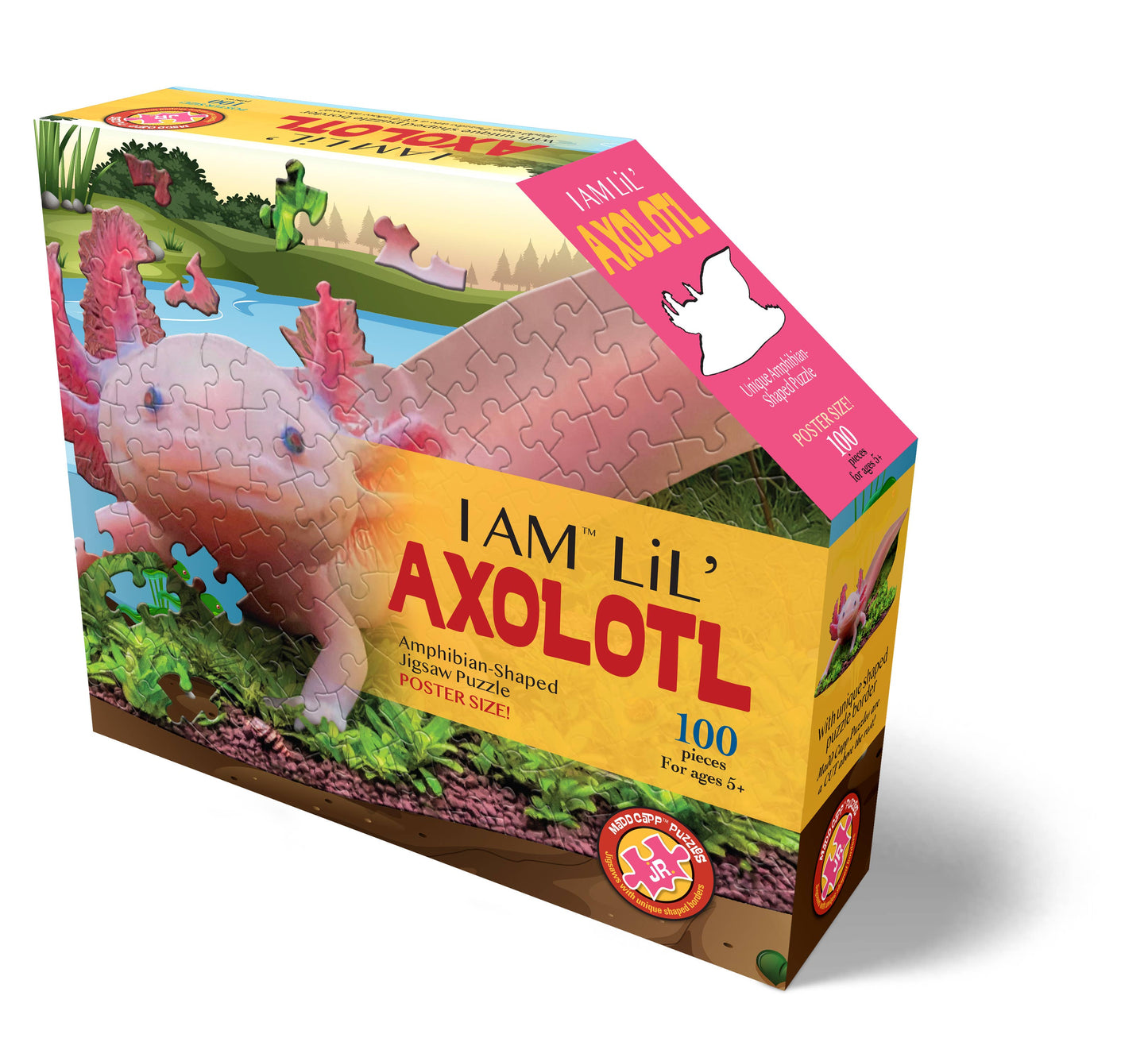 Madd Capp Games & Puzzles - I AM 'LiL AXOLOTL 100 piece kids jigsaw puzzle - great gift!