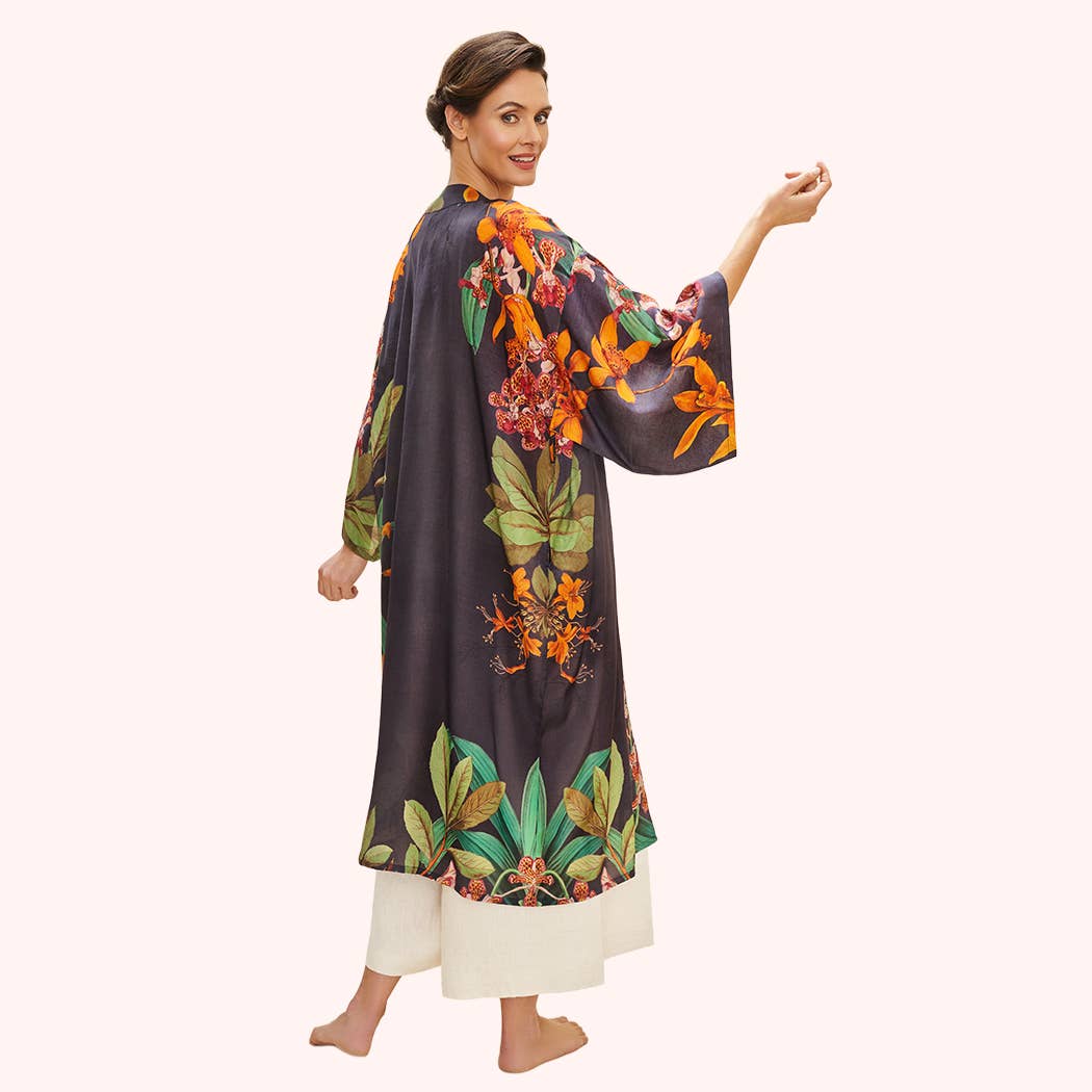 Powder Design inc - US - Botany Bliss in Charcoal Kimono Gown