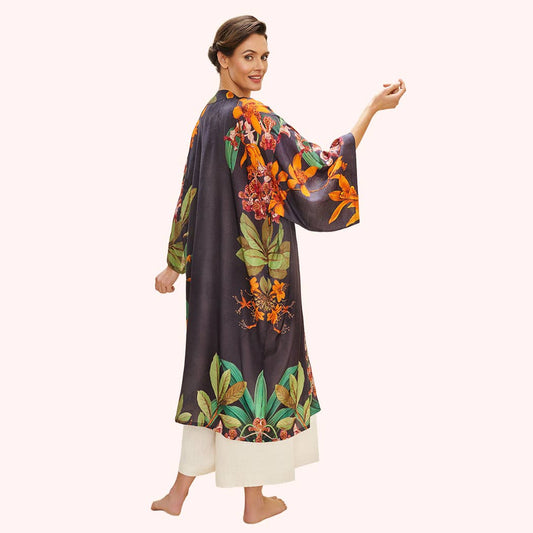 Powder Design inc - US - Botany Bliss in Charcoal Kimono Gown