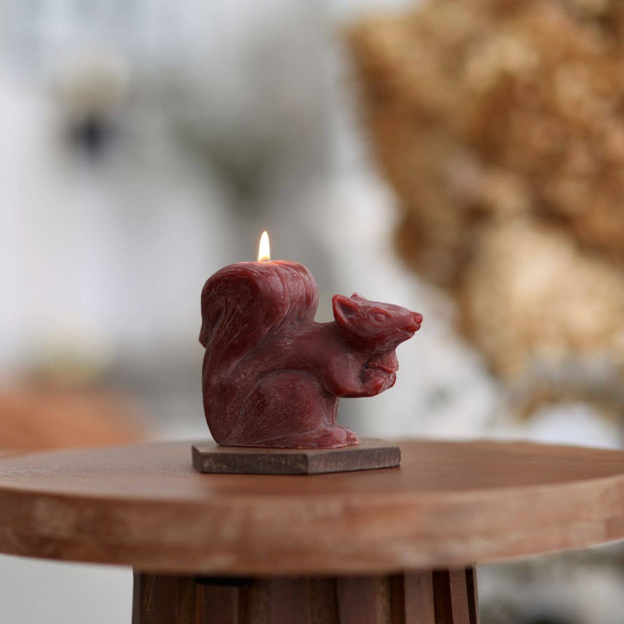 Big Dipper Wax Works - Squirrel Candle – 100% Pure Beeswax – Hand-Sculpted