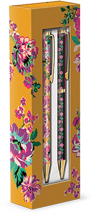 Lady Jayne - Boxed Pen Set of 2 GLOBAL GARDEN YELLOW FLORAL