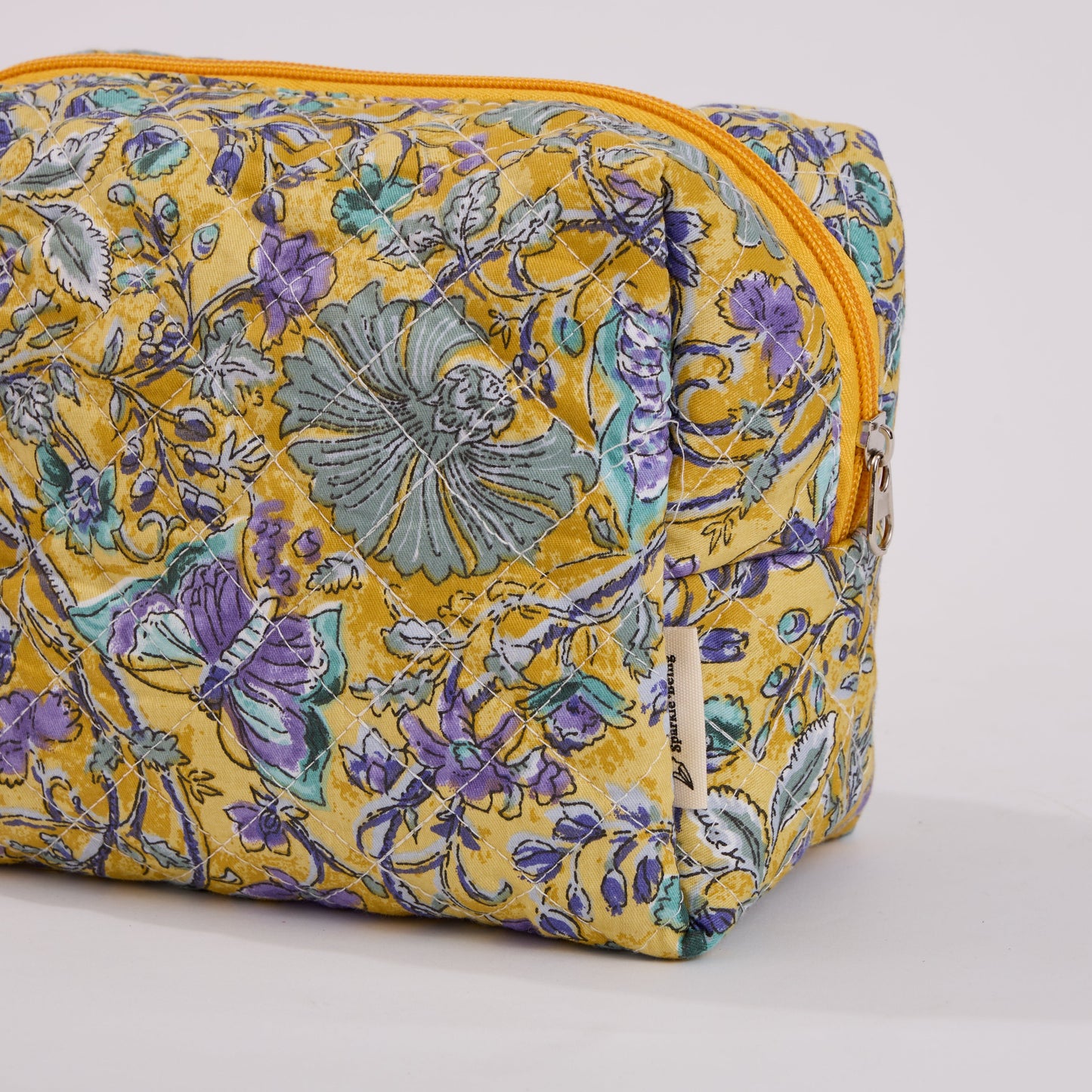Watercolor Butterfly Quilted Makeup Bag - Small Pouch Travel Toiletry Organizer