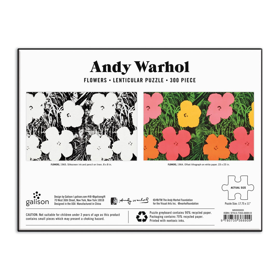 Andy Warhol Flowers 300 Piece Lenticular Jigsaw Puzzle