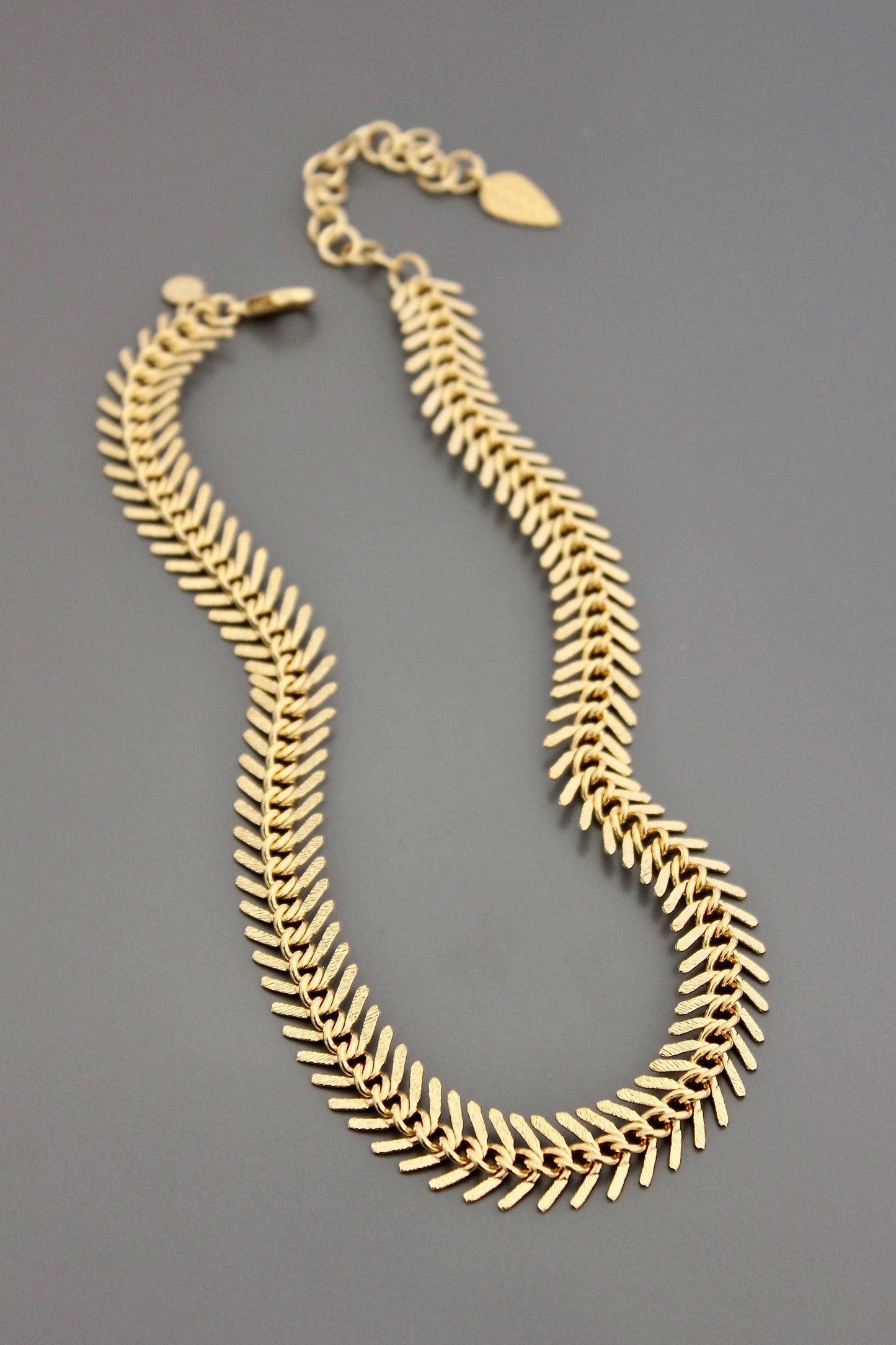 David Aubrey Jewelry - Gold Chain Fish Bone Necklace