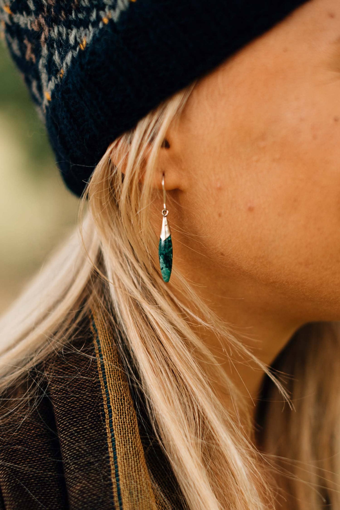 Ten Thousand Villages - Turquoise Oval Earrings