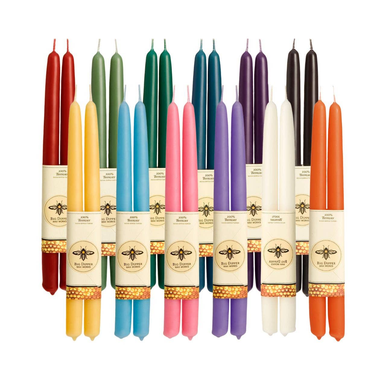 Big Dipper Wax Works - Taper Candles – 100% Pure Beeswax – Hand-Dipped