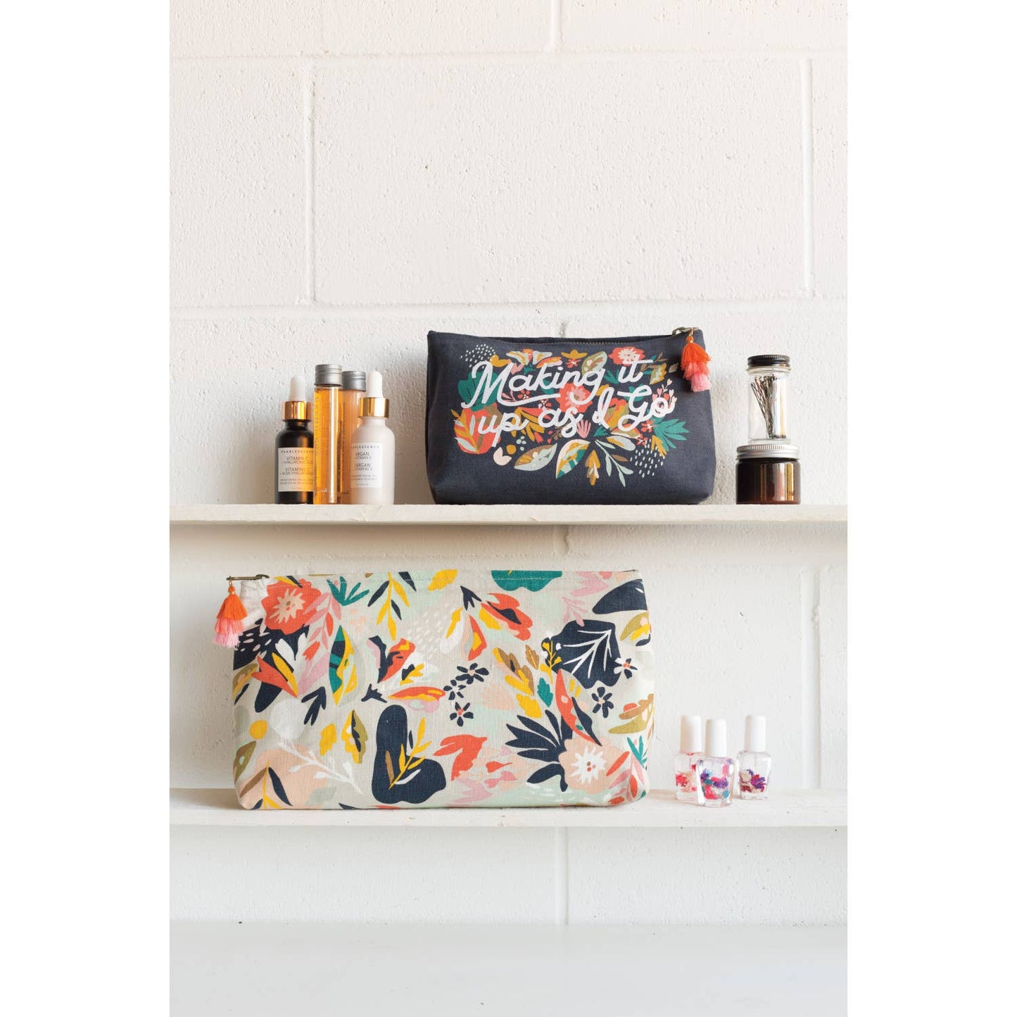 Danica Studio - Danica Studio Superbloom Large Linen Cosmetic Bag