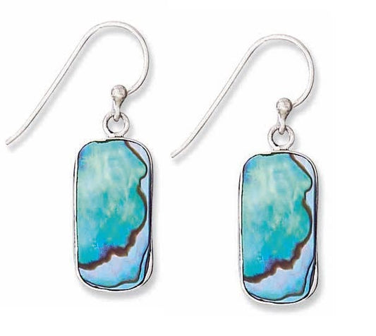 Tiger Mountain Jewelry - Rectangular Paua Shell Sterling Silver Earring