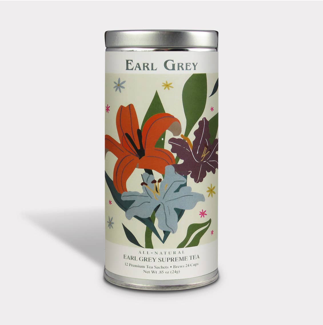 The Tea Can Company - Fluer Nuevo Earl Gray Tea Sachets - Tall Tin