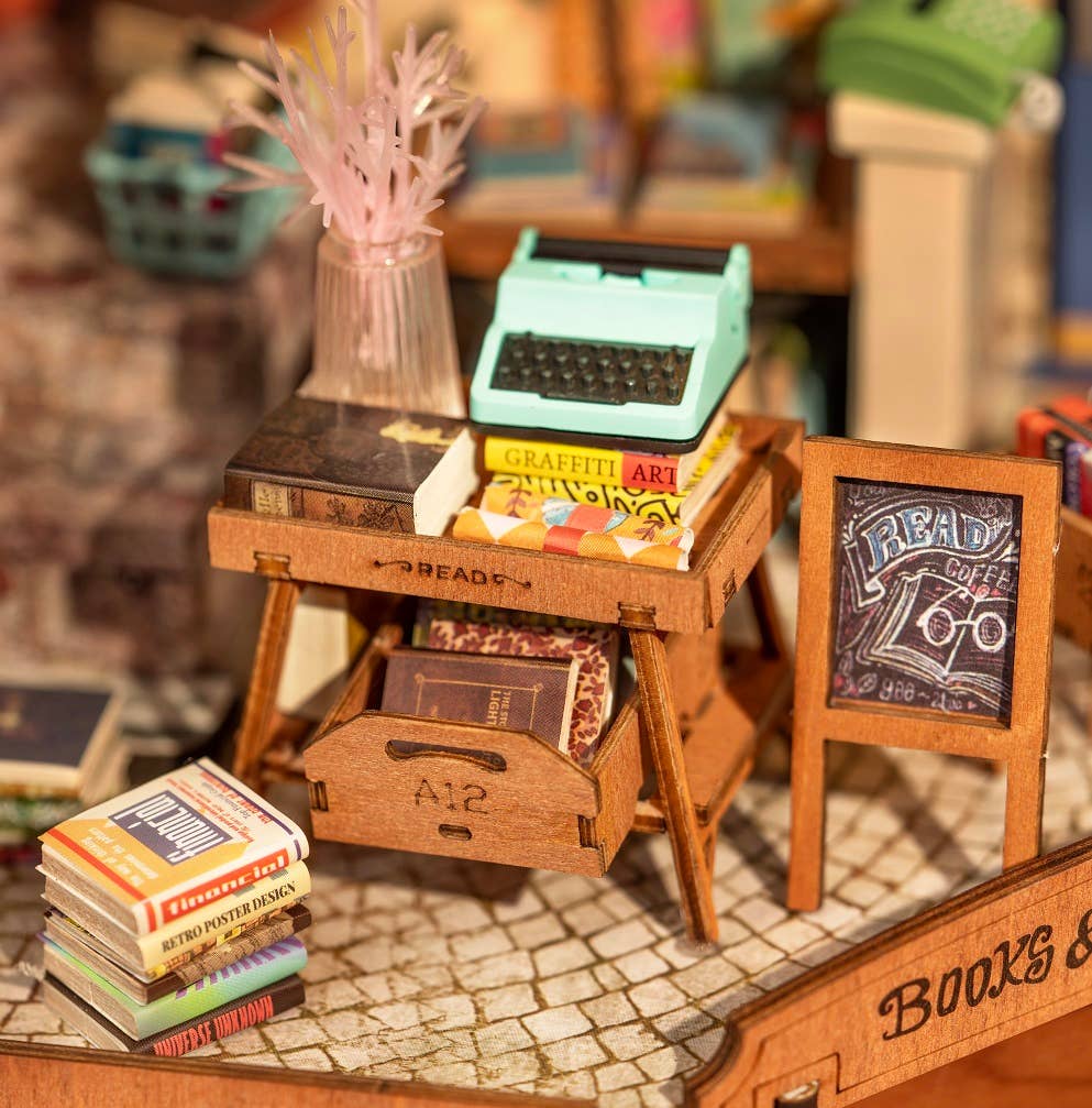 Robotime - DG164 Corner Bookstore Rolife DIY Miniature House Kit