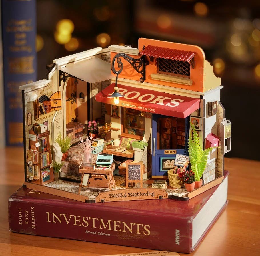Robotime - DG164 Corner Bookstore Rolife DIY Miniature House Kit