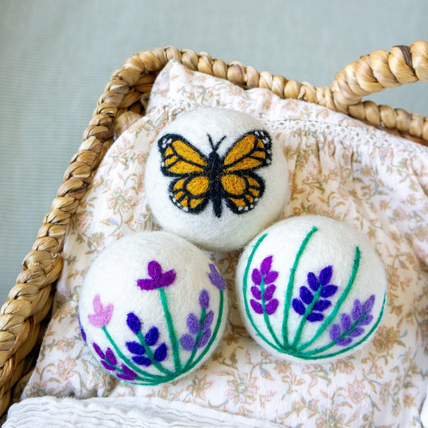 Friendsheep - Butterfly Lavender Fields Set of 3 Eco Dryer Balls - MONARCH