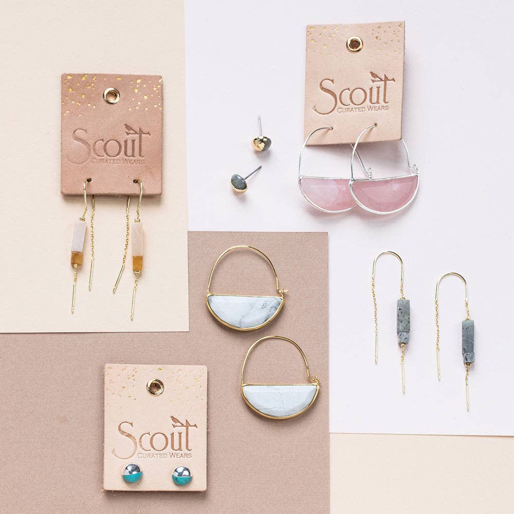 Scout Curated Wears - Stone Prism Hoop - Amethyst/Silver