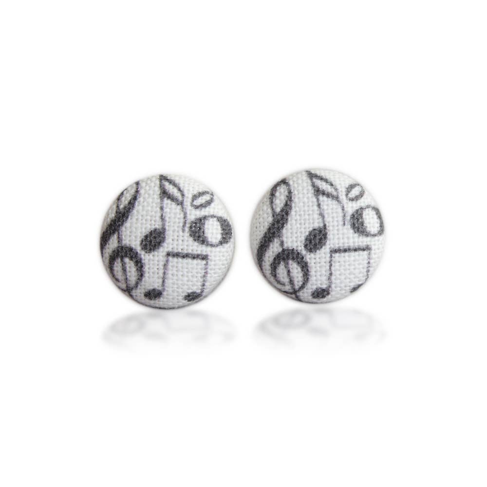 Rachel O's - Music Fabric Button Earrings