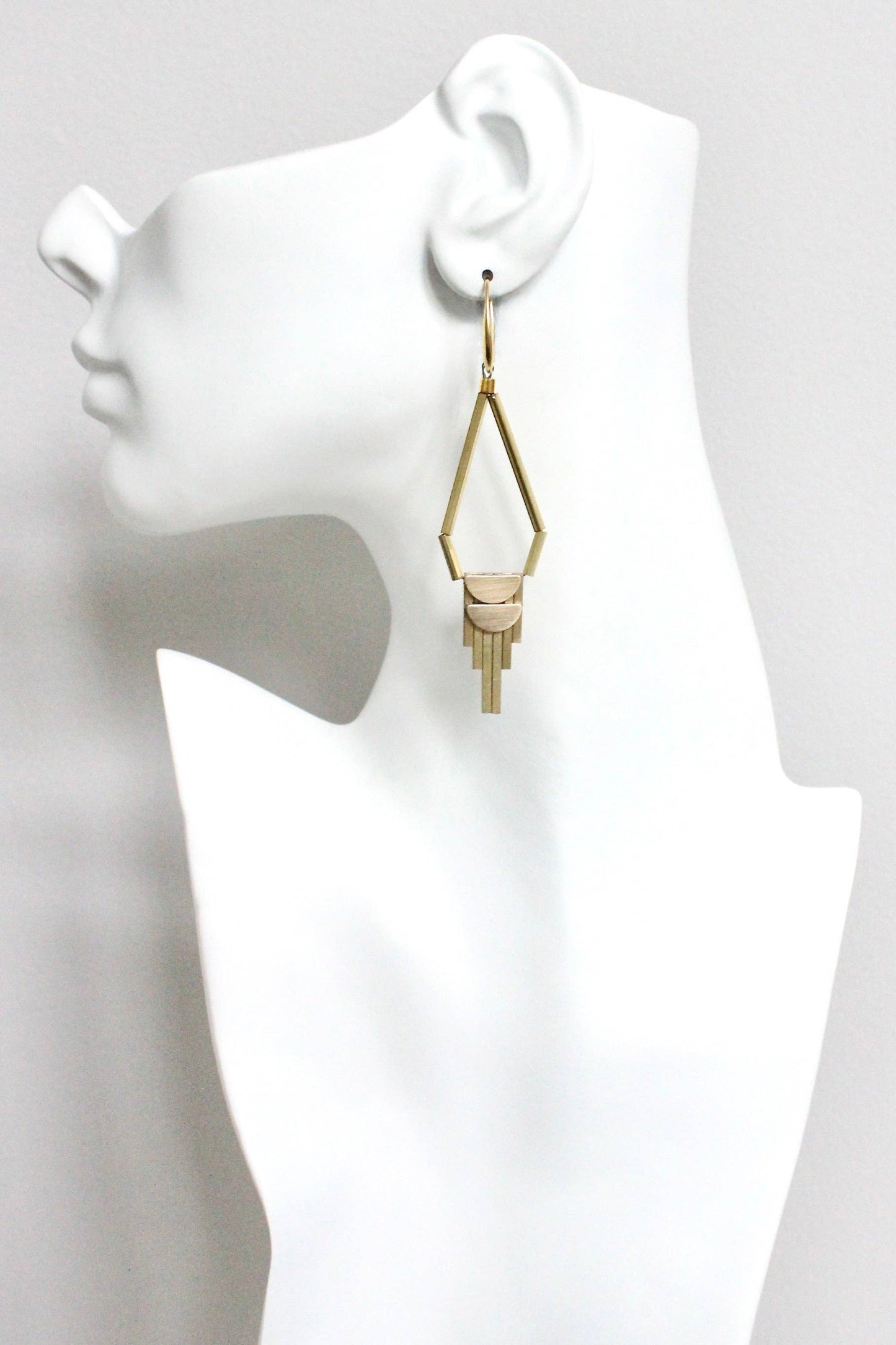 David Aubrey Jewelry - HYLE83 Brass Artdeco Dangle Earrings