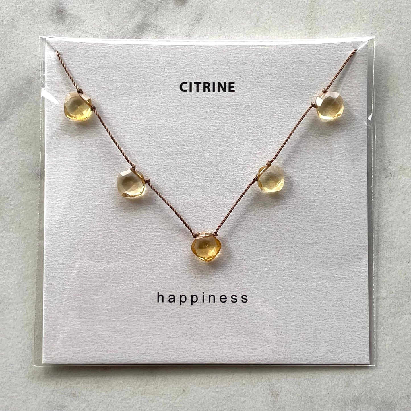 Soulsilk - Citrine 5 Stone Necklace- Happiness