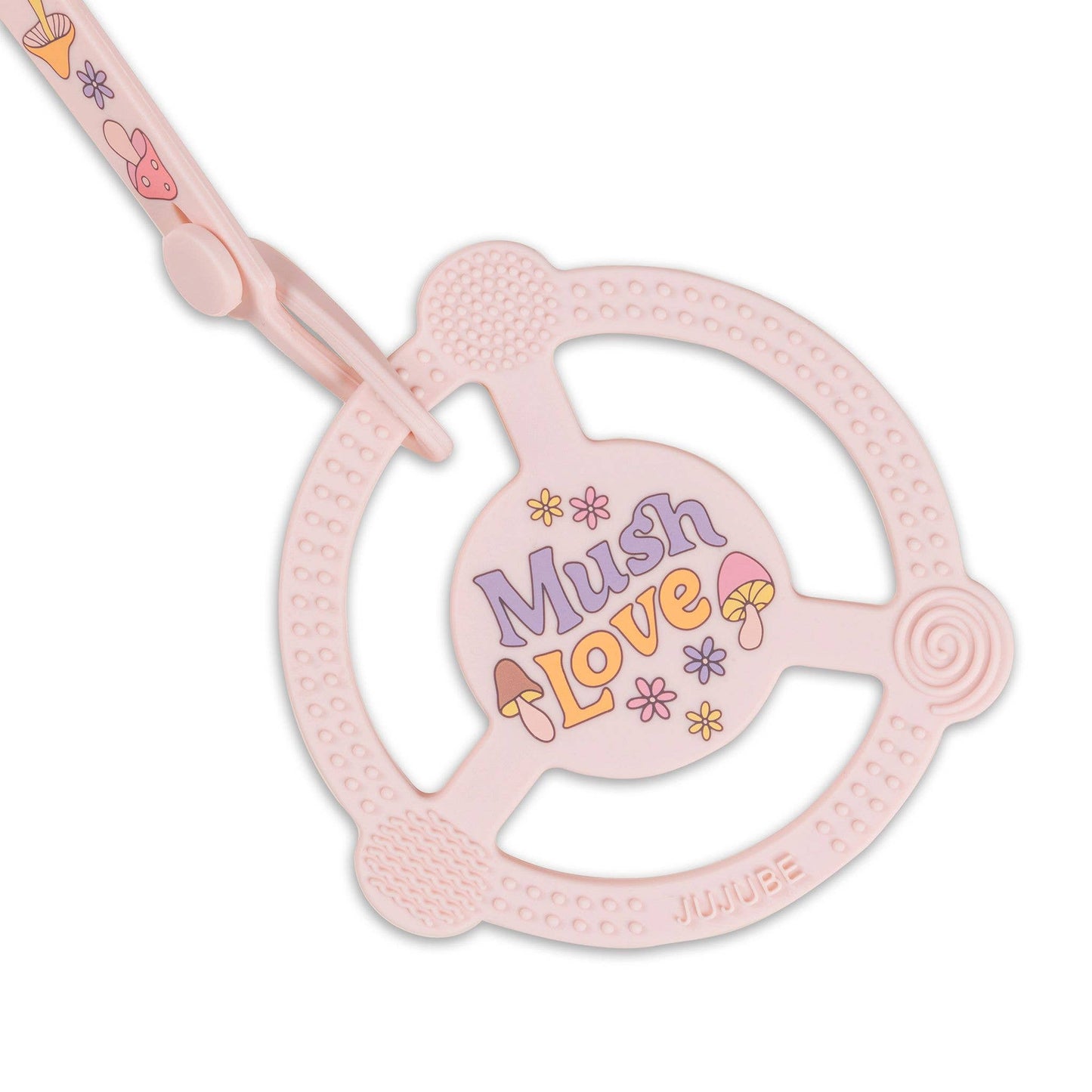 JuJuBe - Silicone Teether Ring with Detachable Clip Mushy Love