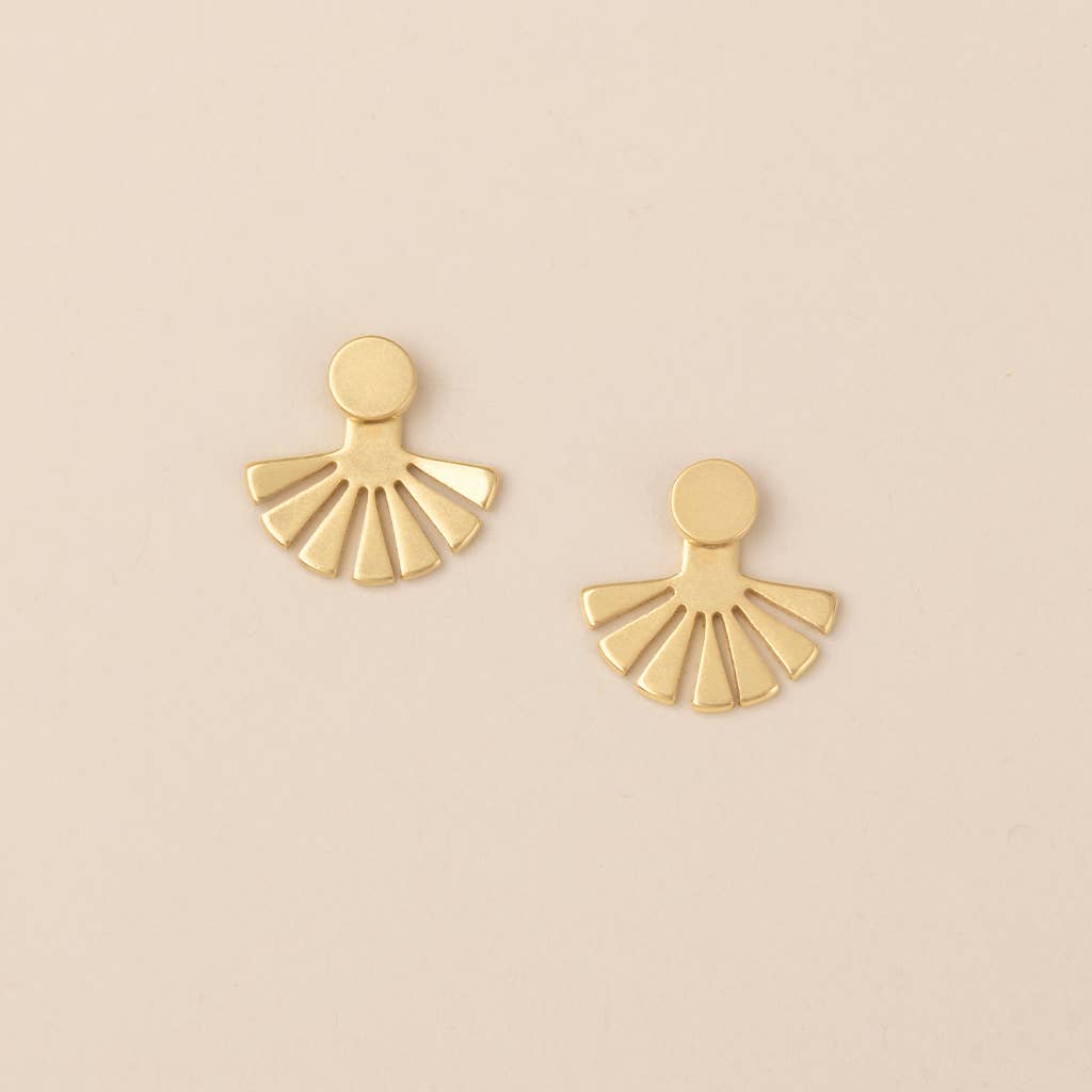Scout Curated Wears - Refined Earring Collection - Sunburst Ear Jacket/GoldVermeil
