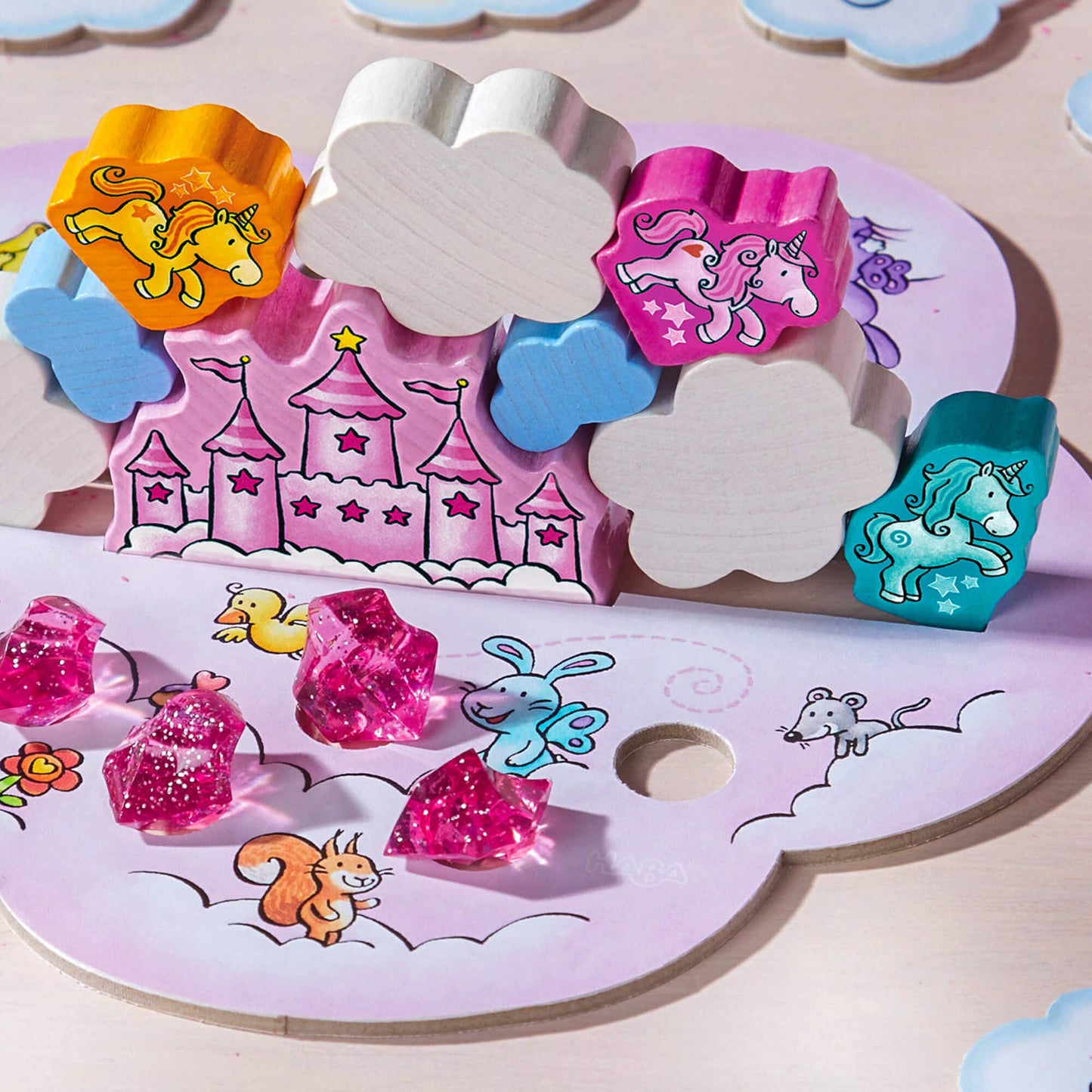 HABA USA - Unicorn Glitterluck – Cloud Stacking