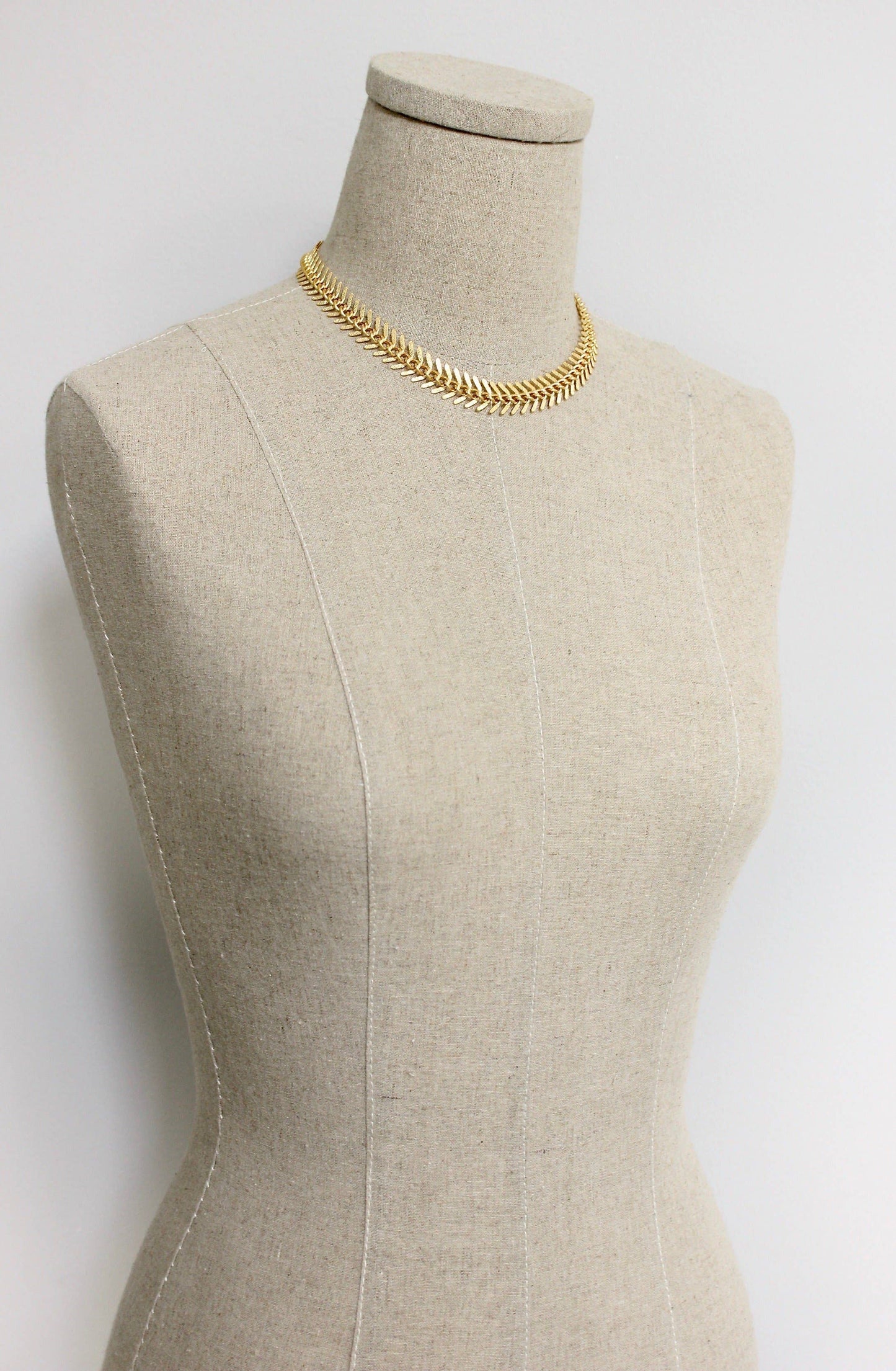 David Aubrey Jewelry - Gold Chain Fish Bone Necklace