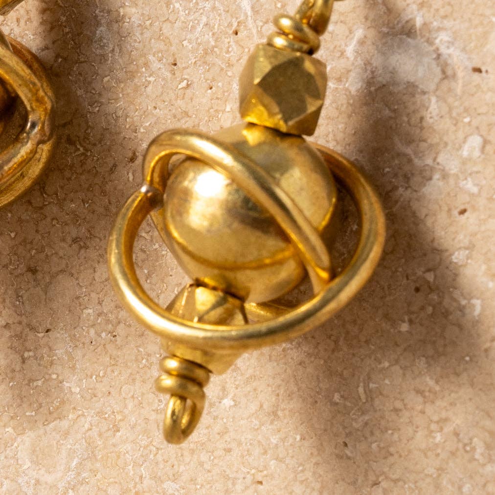 Ten Thousand Villages - Atma Brass Globe Earrings