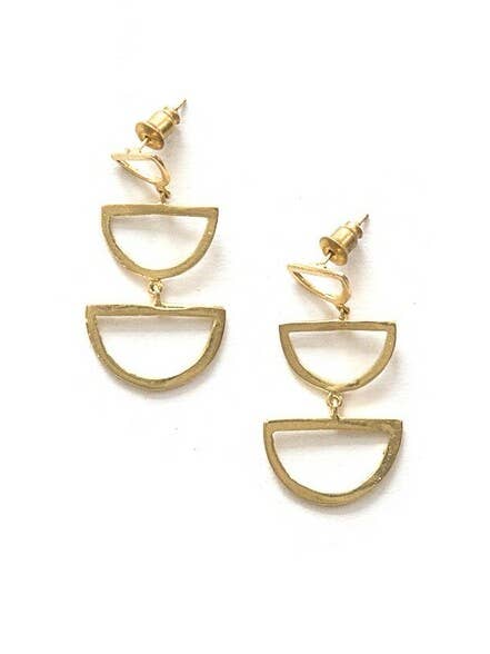 Fair Anita - Reverberation Stud Earrings - Brass