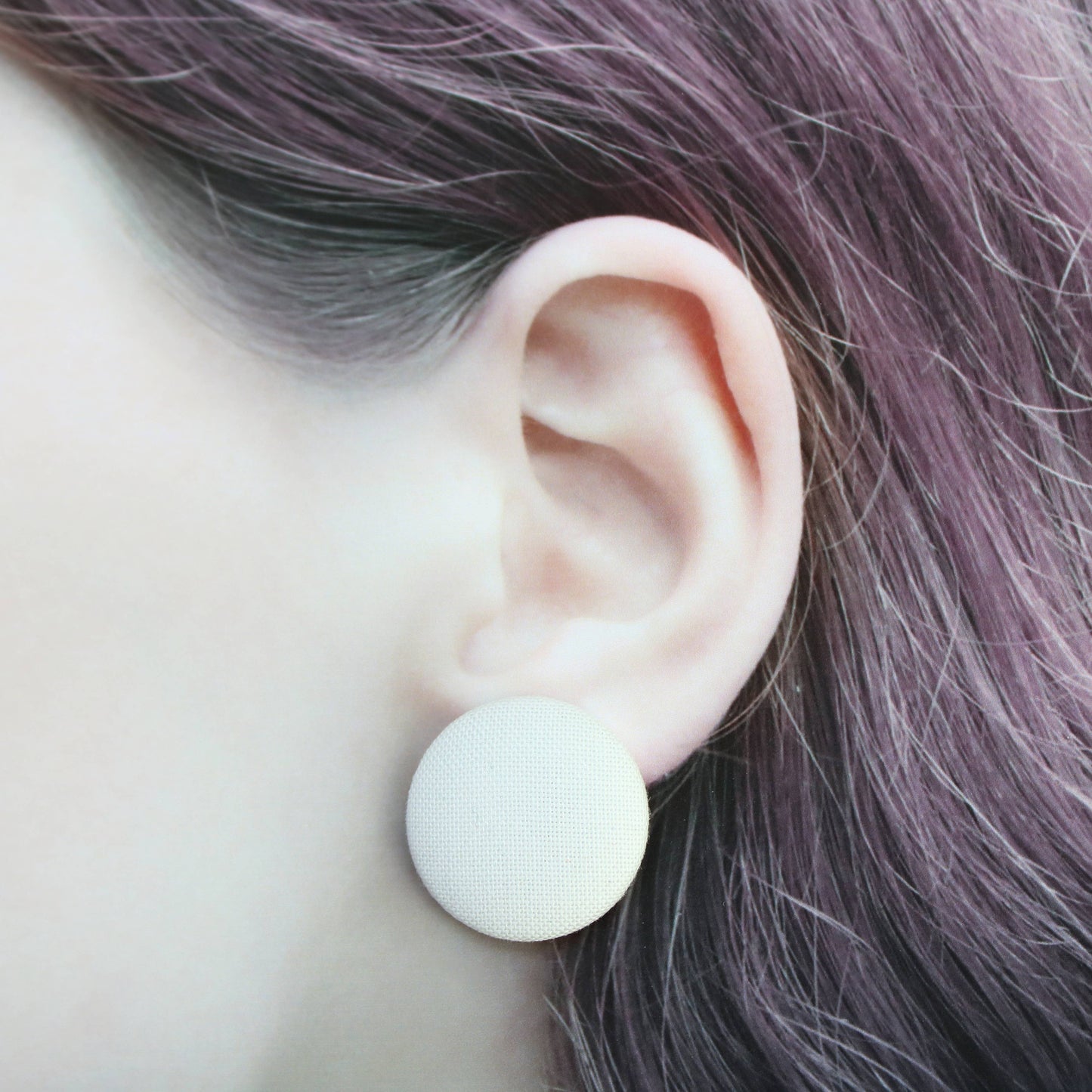 Rachel O's - Bold 7/8 Inch Retro Mushrooms Fabric Button Earrings